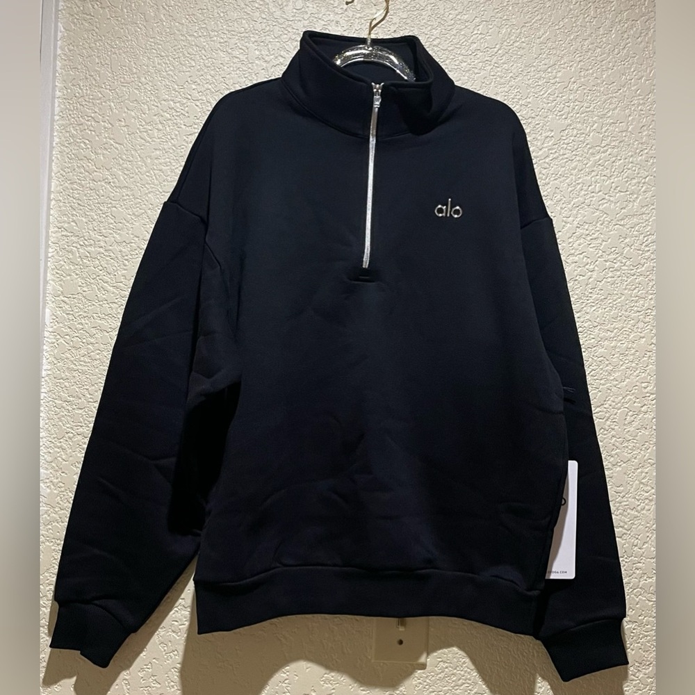ALO Yoga NWT Accolade 1/4 Zip Pullover Black Size M - Picture 6 of 10